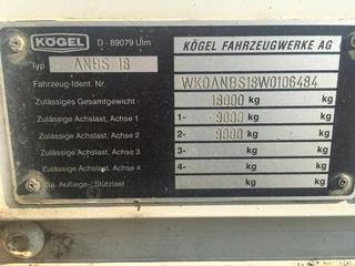 Kögel N/A 1998 - ANBS 18 2 As Vrachtwagen Aanhangwagen Open, 73-WB-BH obrazek 16