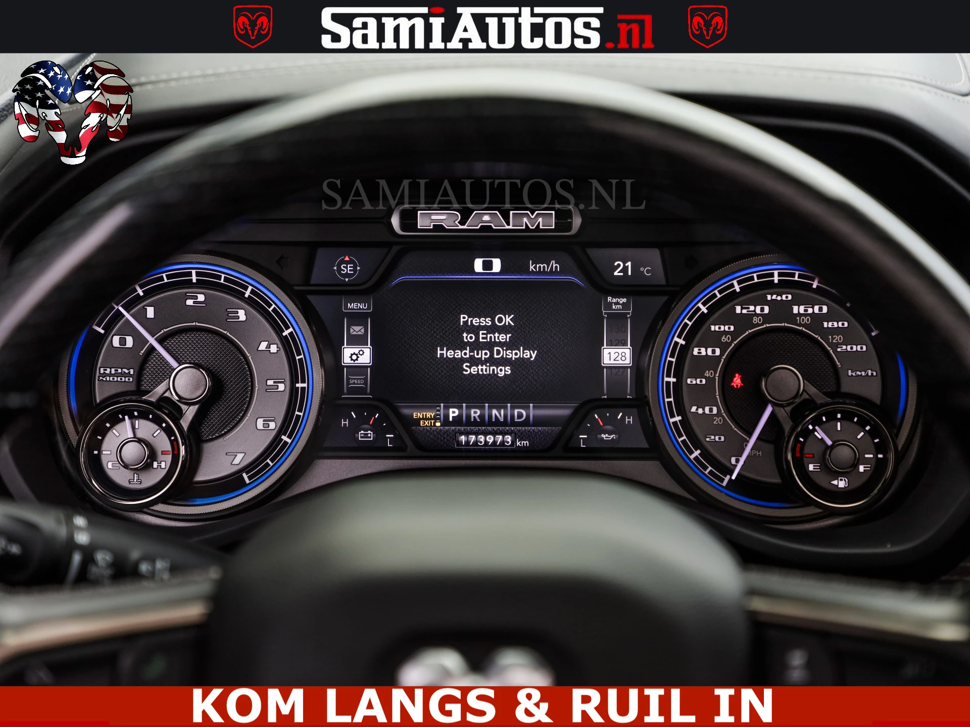 Dodge Ram Pick-Up 2021 - LIMITED | TRAINHORN | | HUD | UITLAATKLEP | LUCHTVERING | STRIPING | PANODAK | BOM VOL | BLAUW VOORRUIT | afbeelding 54