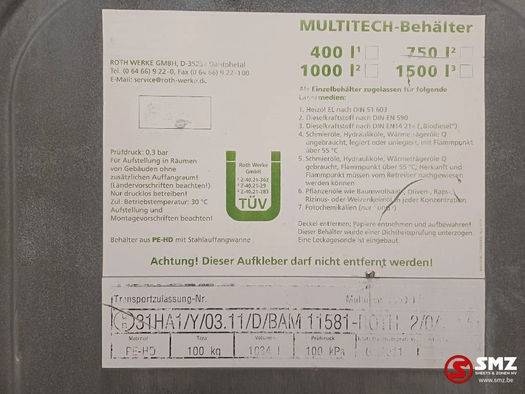 Diversen - Occ brandstoftank 1000L op onderstel Bild 5