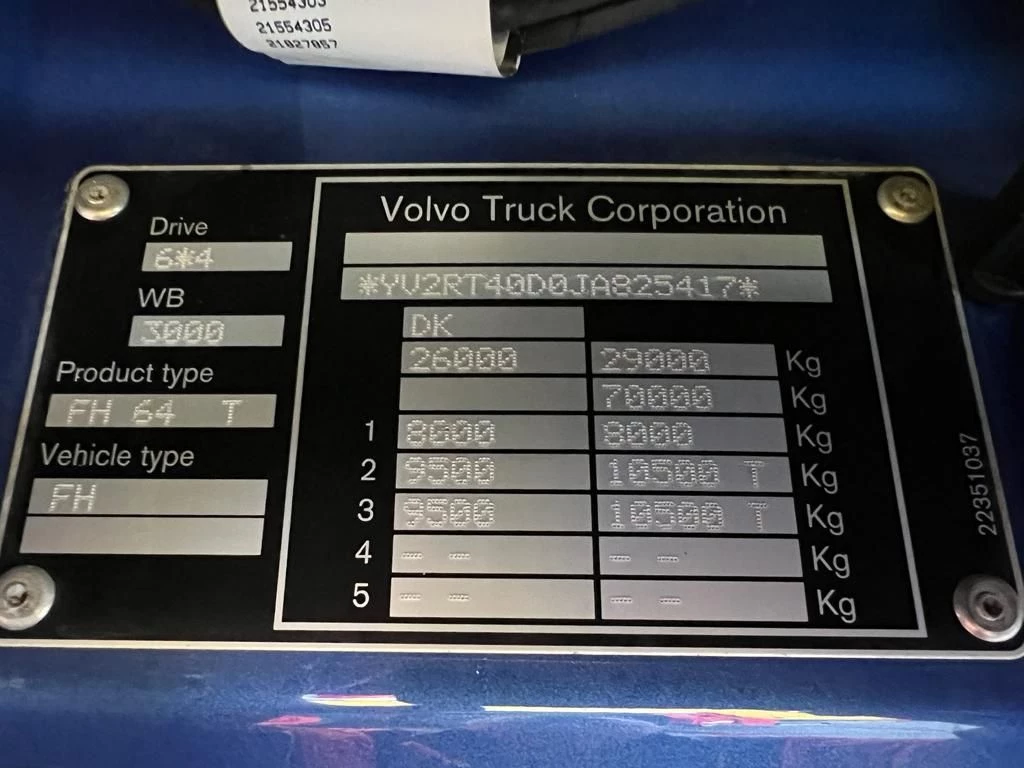 Volvo FH 2018 - 13.500 6x4 Tandem lift zdjęcie 7