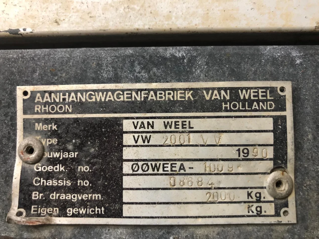 VAN 1990 - VW2000 Tandem as Open Aanhangwagen WD-94-PF afbeelding 12