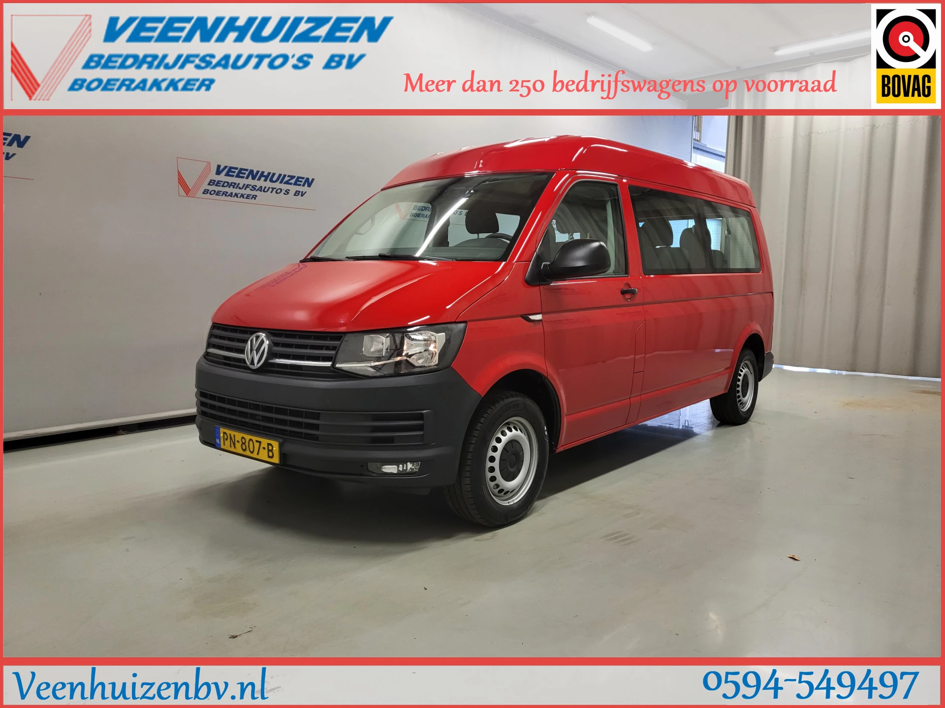 Volkswagen Transporter 2017 - Kombi 2.0TDI L2/H2 8-Personenbus Automaat Euro 6! afbeelding 1