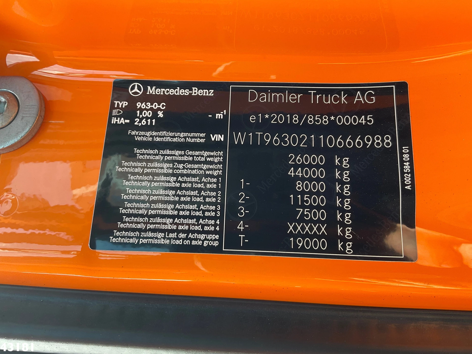 Mercedes-Benz Actros 2023 - 2643 VDL 21 Ton haakarmsysteem imagem 17
