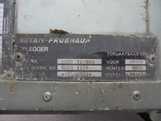 Netam-Fruehauf 1990 - ONCR 19-109 NL TRAILER afbeelding 12