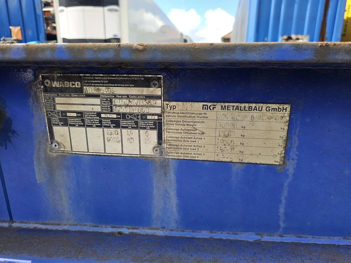 MKF METALLBAU CS 20 -20 FOOT- CONTAINER CHASSIS -HEAVY DUTY- BPW DRUM -STEEL SUSPENSION- GOOD QUALITY. 2006 obrázek 9