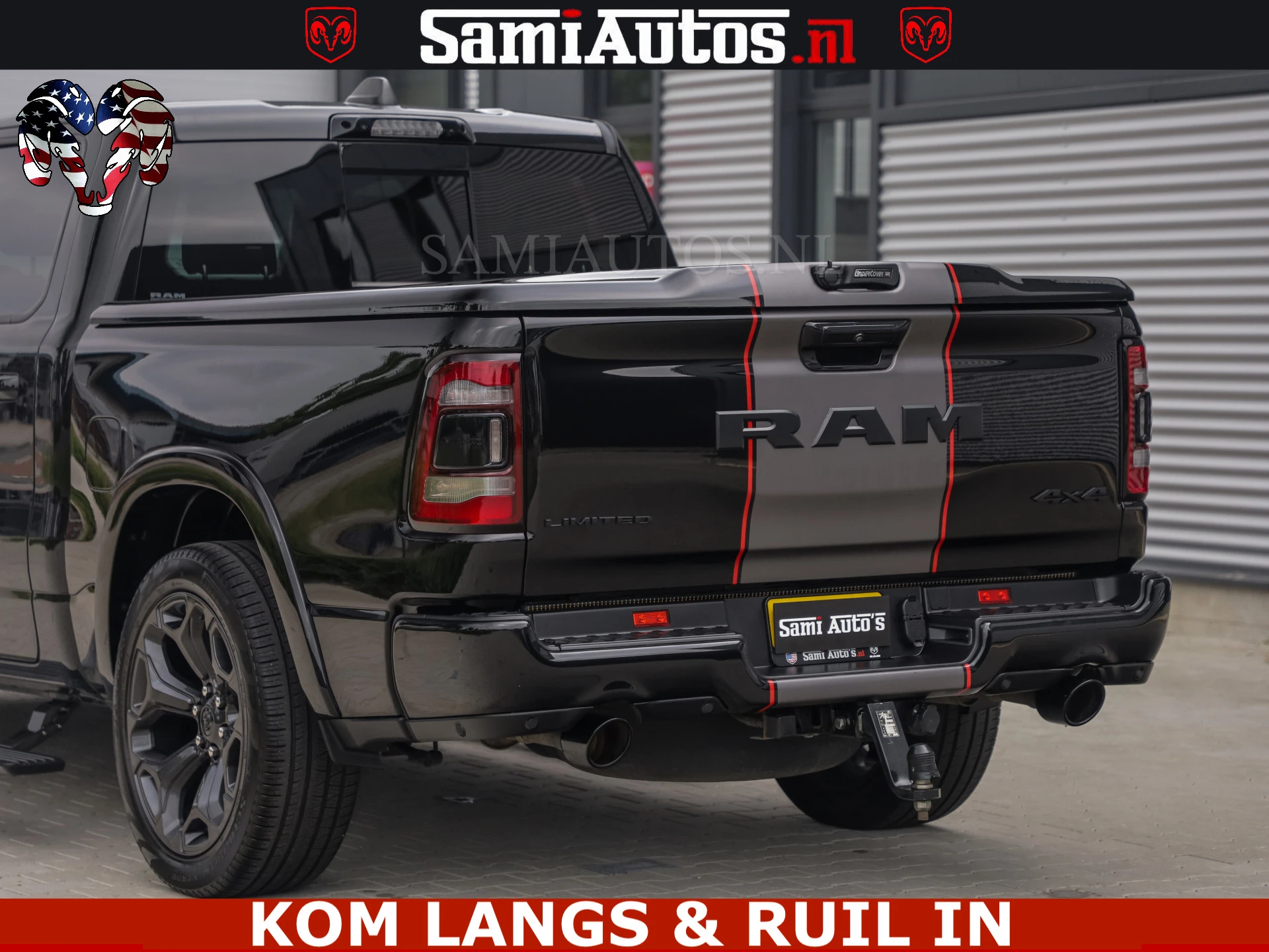 Dodge Ram Pick-Up 2021 - LIMITED | TRAINHORN | | HUD | UITLAATKLEP | LUCHTVERING | STRIPING | PANODAK | BOM VOL | BLAUW VOORRUIT | afbeelding 45