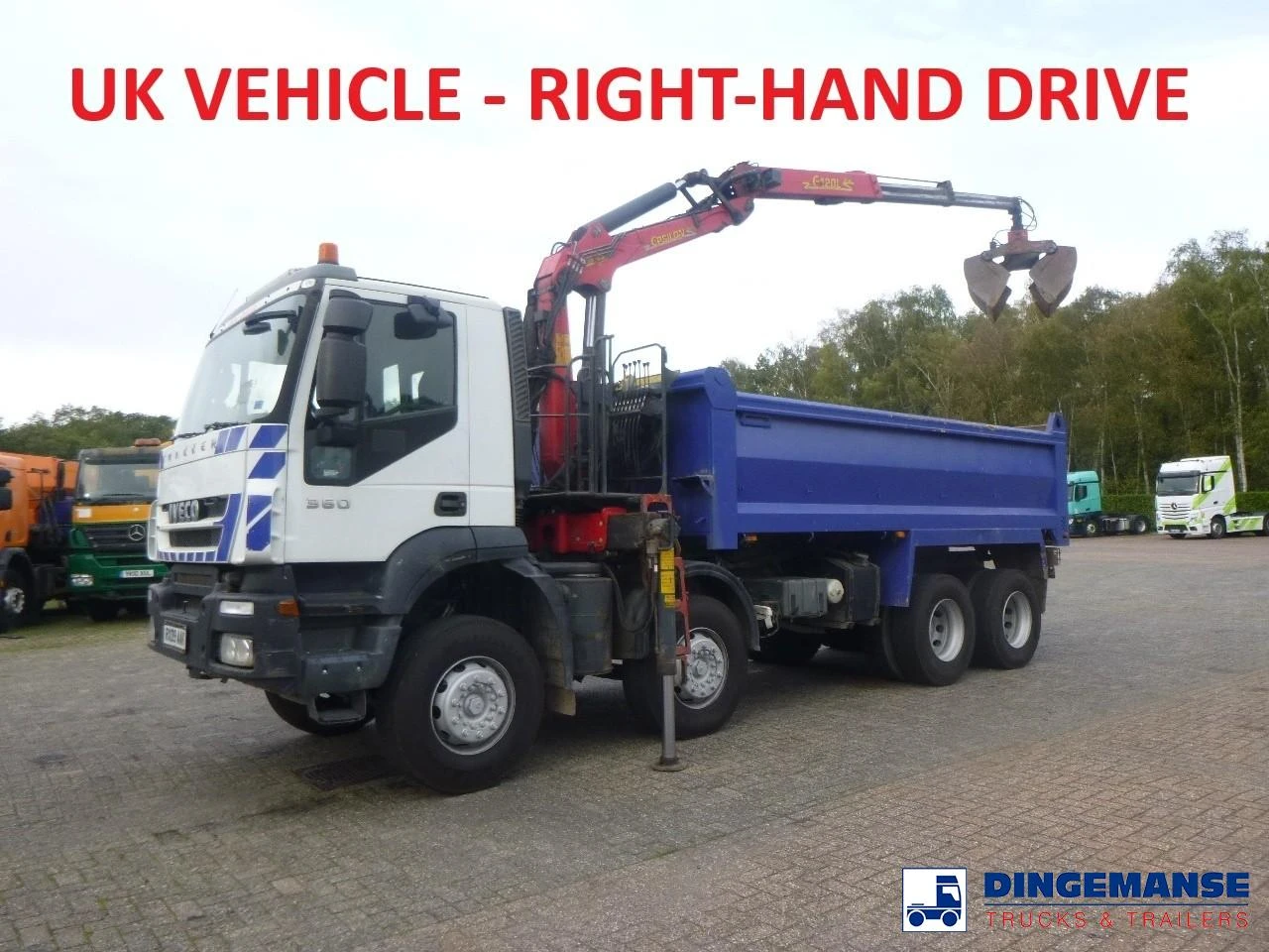 Iveco AD340T36 8x4 RHD tipper + Palfinger E120 plus + grapple 2009 afbeelding 1