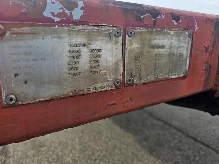 Groenewegen DRO 15-28 | Heavy duty trailer |twistlocks for container 40 ft 2 x 20 ft 20 ft mid.| saf Drum | hardwood floor. 1995 Bild 10