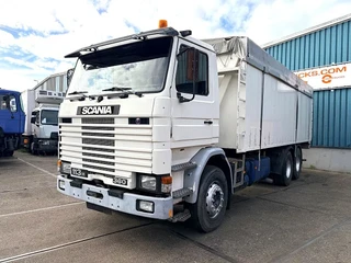 Scania 113 1992 - R113-360 HL 6x2 FULL STEEL SUSPENSION BULK KIPPER (MANUAL GEARBOX / FULL STEEL SUSPENSION / 10 TIRES / 2x P.T.O. / LIFT-AXLE / ETC.) te koop