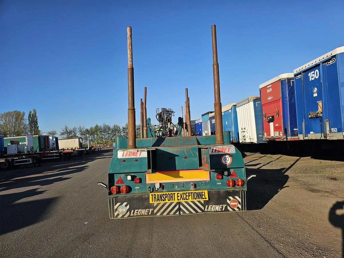 LEONET TB 18 - WOOD TRAILER WITH CRANE - BPW DRUM STEEL SUSPENSION. 1992 image 3