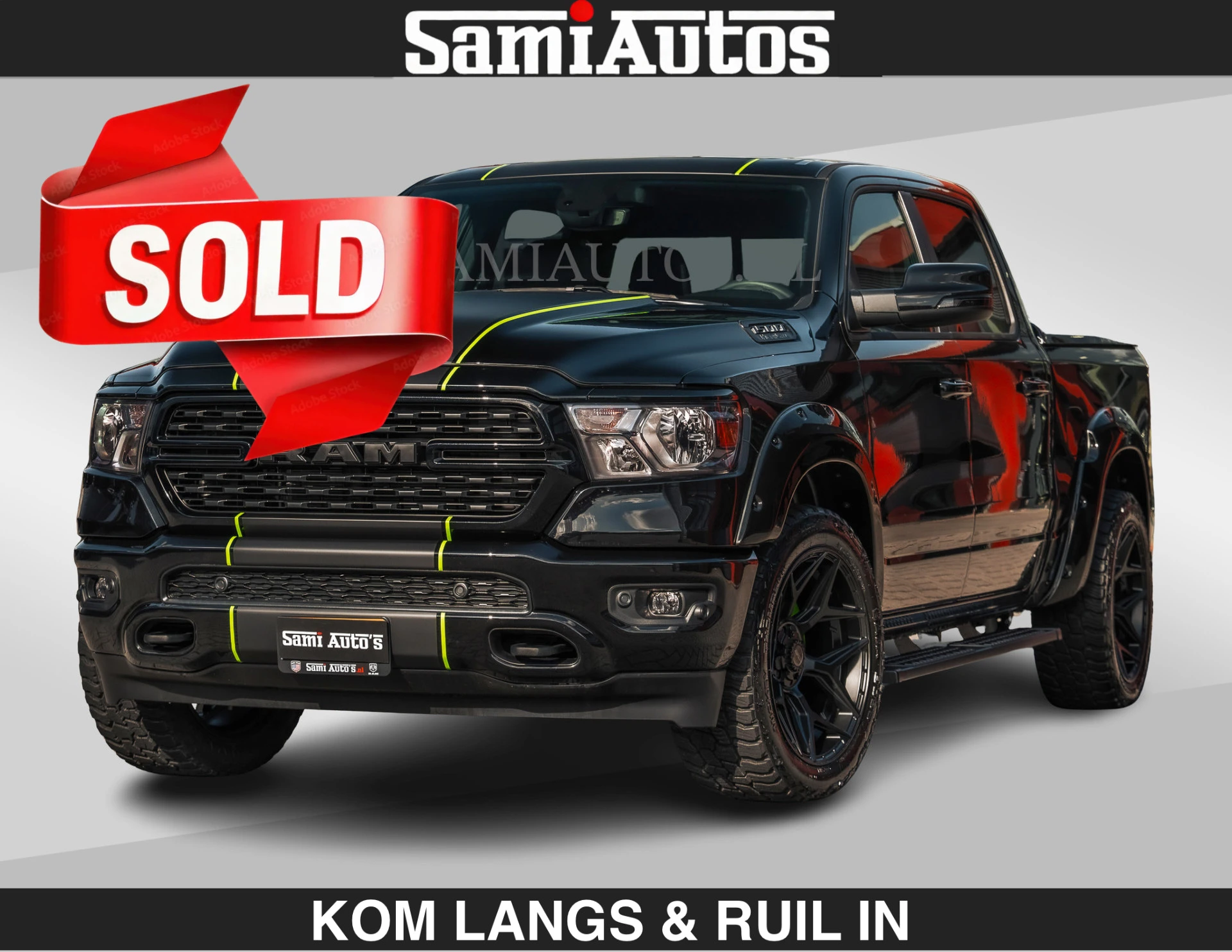 Dodge Ram Pick-Up 2024 - SPORT | 5.7 V8 4x4 HEMI | PANORAMA DAK | GROOTSCHERM 12 INCH | LPG | Diamond Black Pearl | afbeelding 1