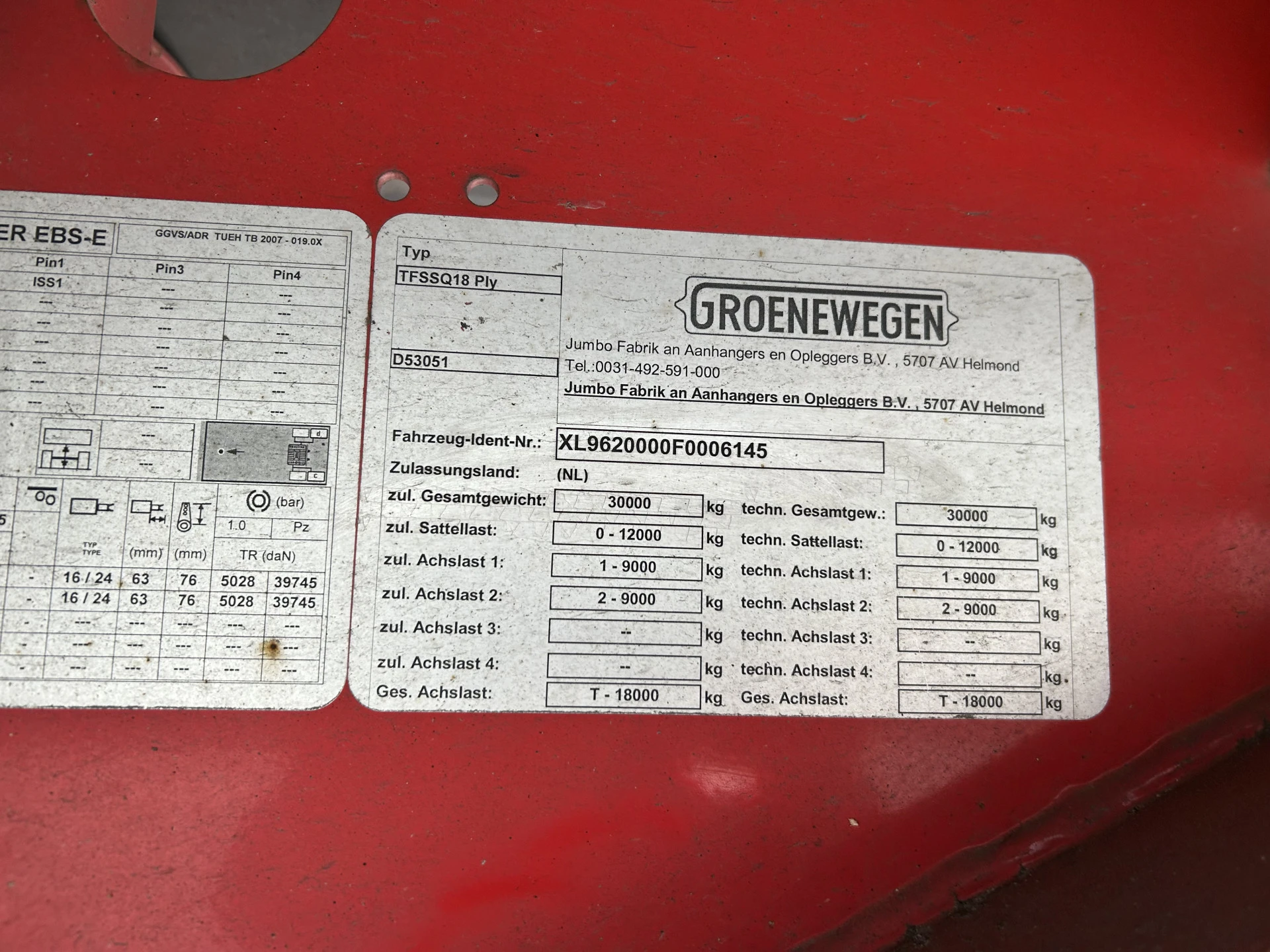 Groenewegen Jumbo / TFSSQ 18 PLY 2015 - / Box / Roller Door afbeelding 11