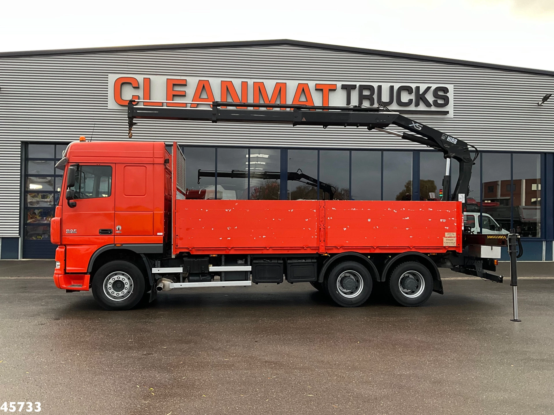 DAF FAT 105 XF 460 6x4 Manual Full Steel Hiab 16 Tonmeter laadkraan 2007 afbeelding 1