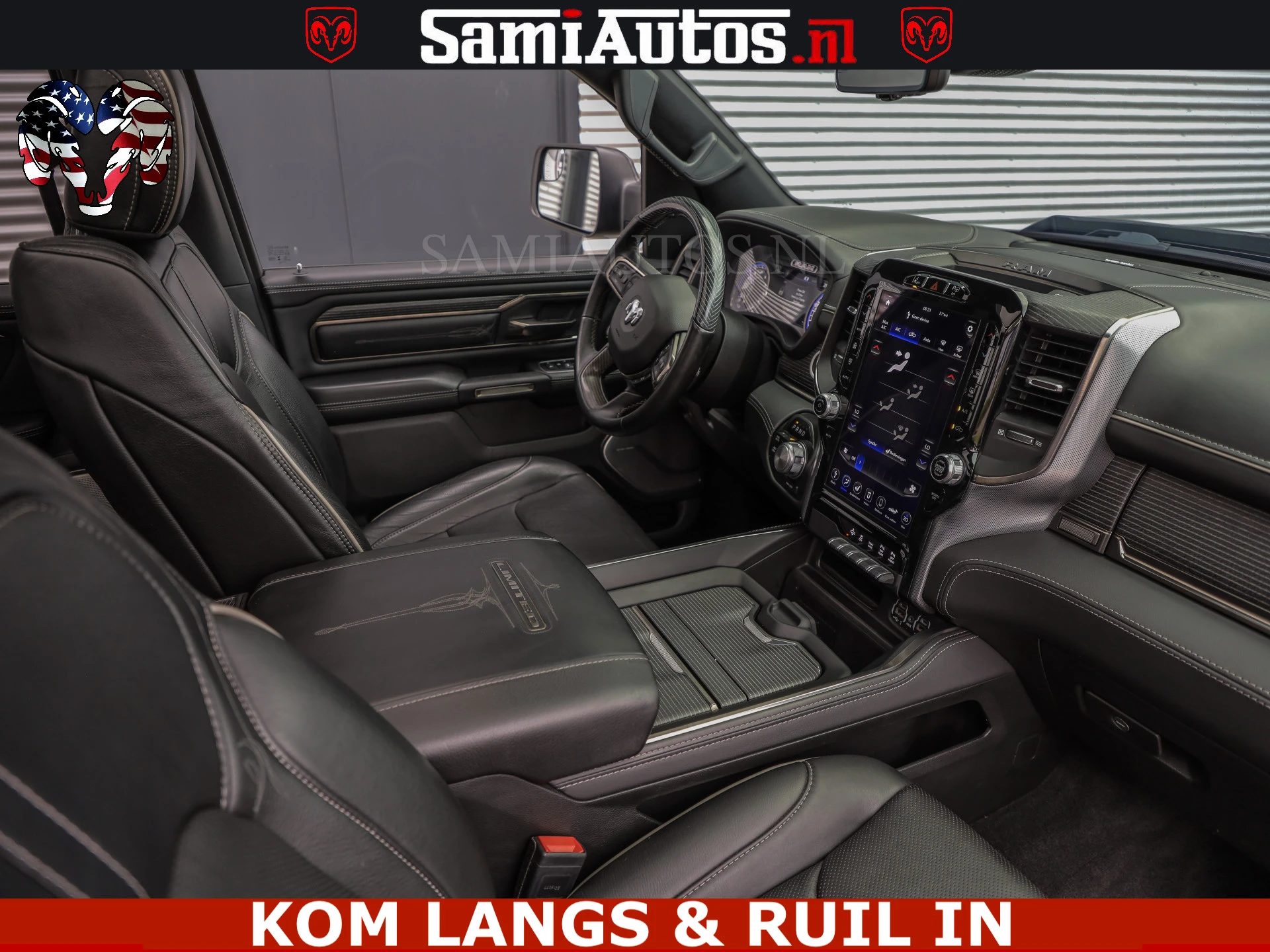 Dodge Ram Pick-Up 2021 - LIMITED | TRAINHORN | | HUD | UITLAATKLEP | LUCHTVERING | STRIPING | PANODAK | BOM VOL | BLAUW VOORRUIT | afbeelding 20