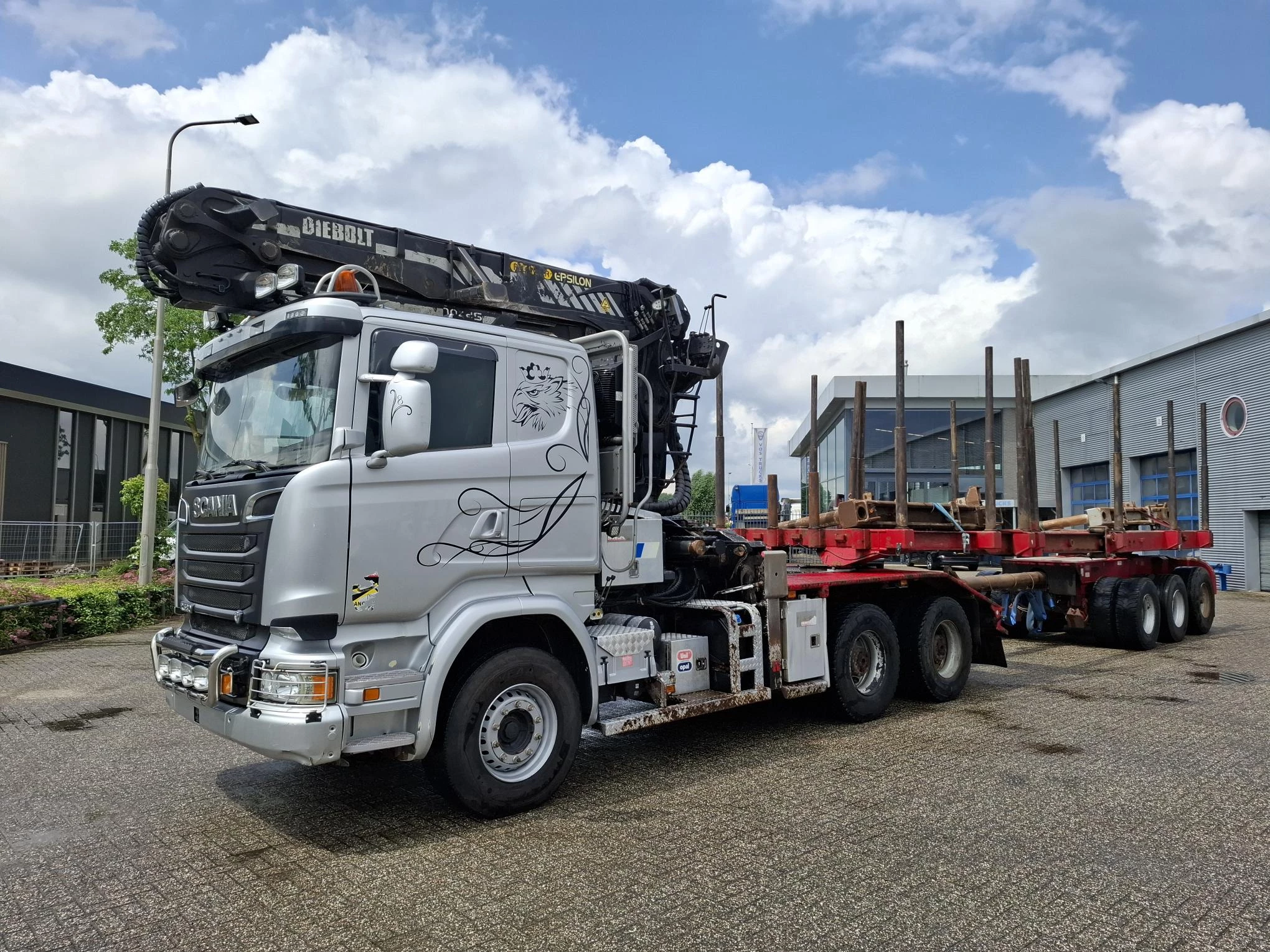 Scania R 2016 - R580 V8 / LOGGING TRUCK / 6X4 / RETARDER / 2XBIG AXLE / PALFINGER EPSILON S270L83 / 20METER / 431534 KM / DIEBOLT 3AXLE TRAILER / AUTOMATIC / EURO-6 / 2016 afbeelding 2