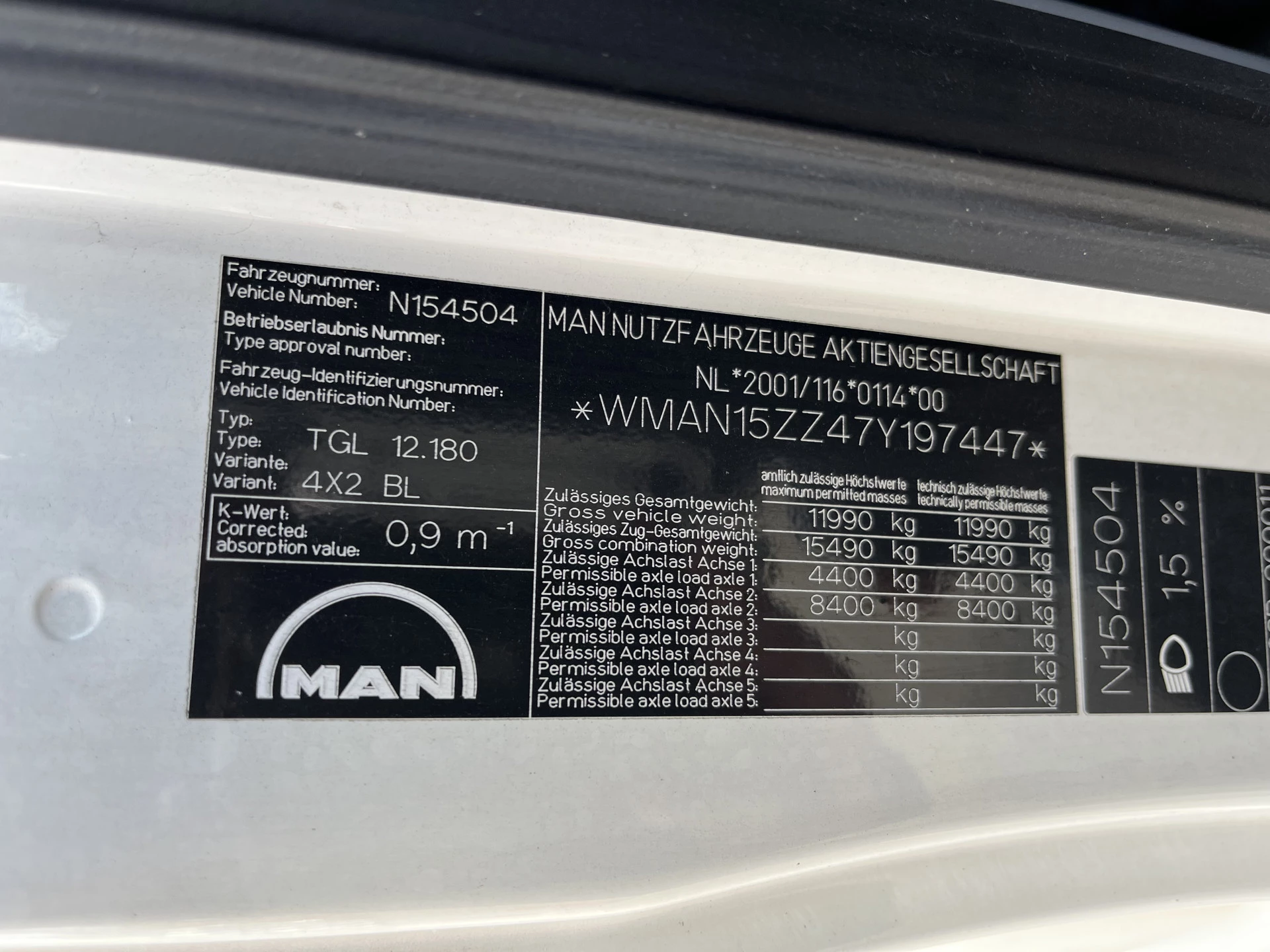 MAN TGL 2007 - 12.180 / 781 dkm / Oil Leak / Gearbox Problem afbeelding 16