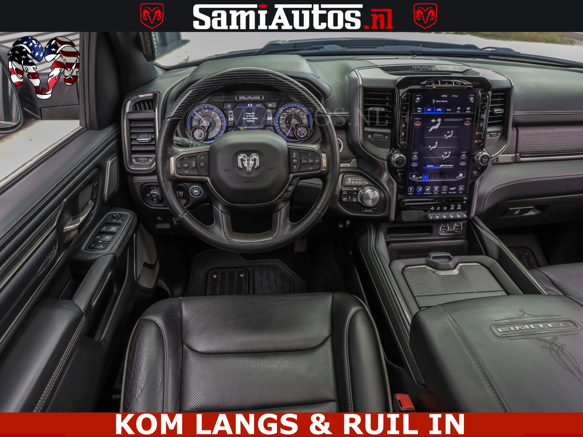 Dodge Ram Pick-Up 2021 - LIMITED | TRAINHORN | | HUD | UITLAATKLEP | LUCHTVERING | STRIPING | PANODAK | BOM VOL | BLAUW VOORRUIT | afbeelding 4