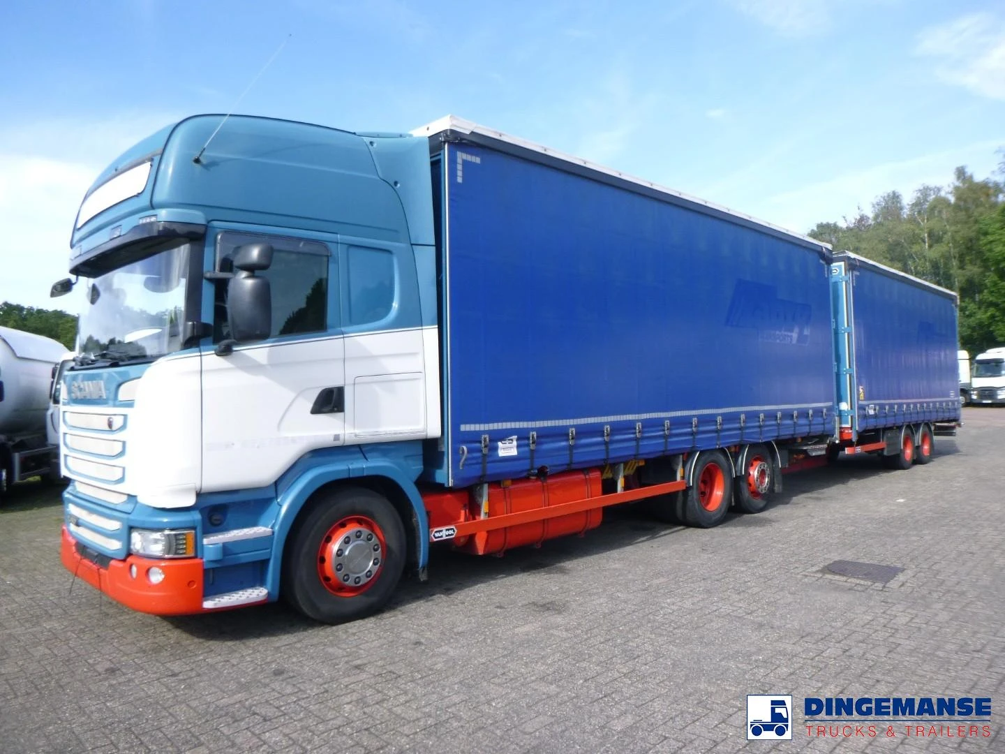 Scania R 2017 - 450 6x2 Euro 6 mega volume + Van Hool drawbar trailer Bild 1