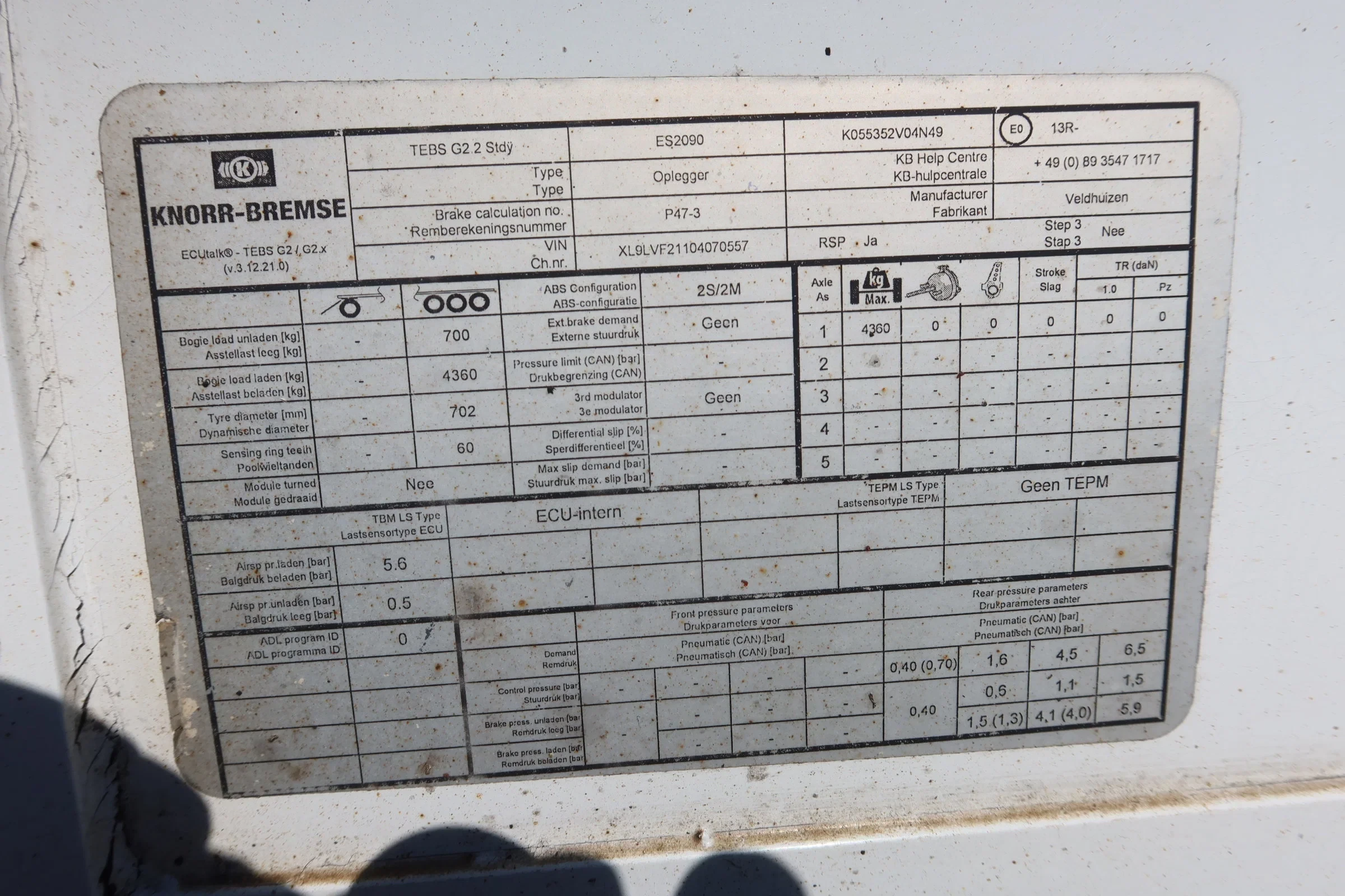 Veldhuizen P47-3 2021 - P47-3 BE oplegger+ Dhollandia klep 1.000 kg afbeelding 6