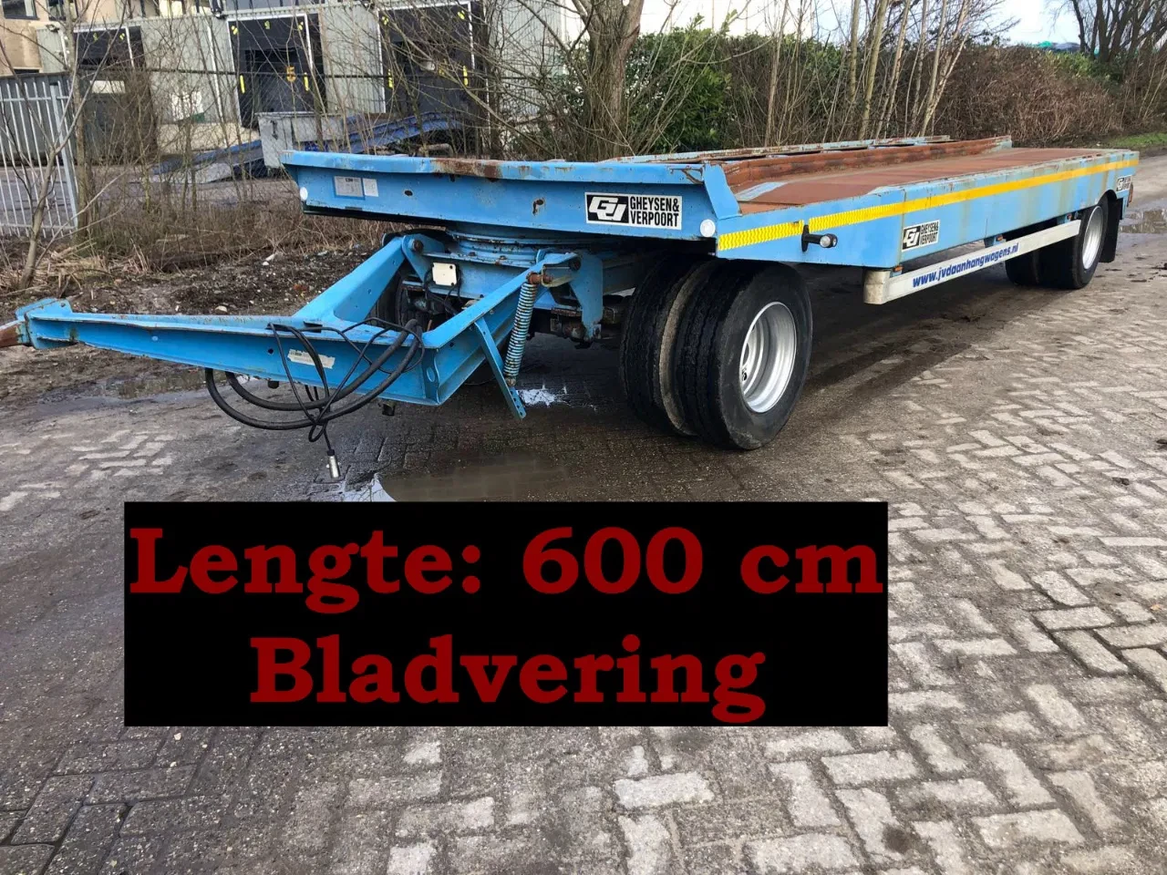 Gheysen en Verpoort 2011 - R2110B 2 As Dieplader Aanhangwagen Open - T.b.v. Containers - Bladvering, 83-WFF-5 immagine 1