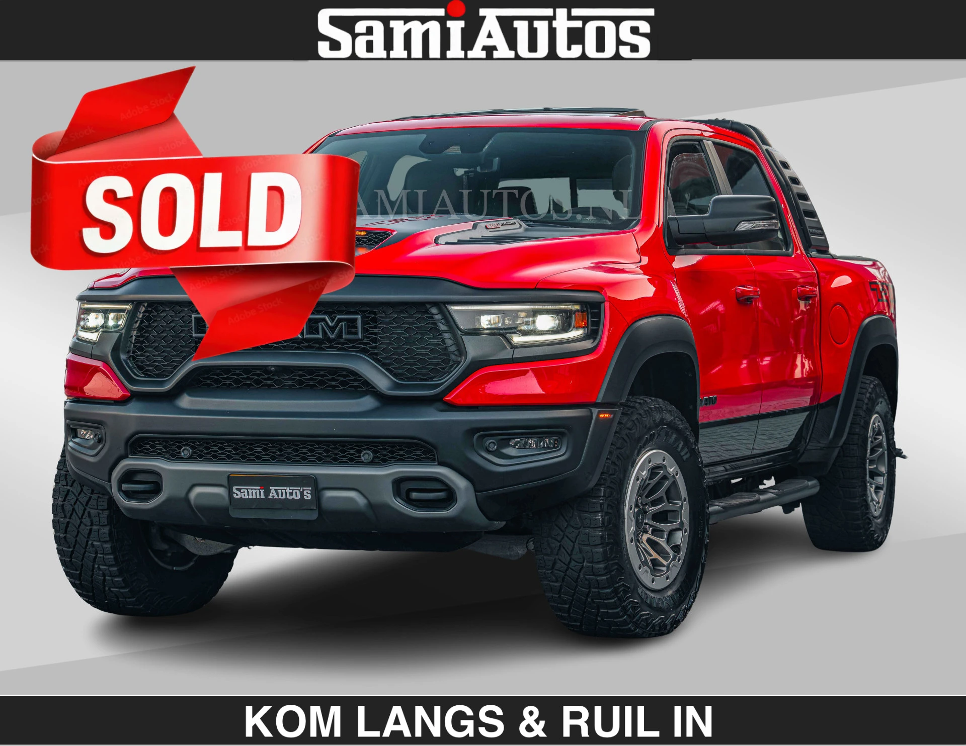 Dodge Ram Pick-Up 2023 - TRX HELLCAT | 6.2 V8 702PK | FLAME RED | BOM VOL | CARBON | RAMBAR | HUD | LPG | BEAD-LOCK WHEELS | afbeelding 1