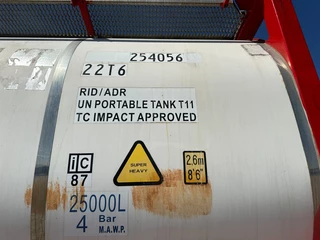 CIMC N/A 2012 - 20FT ISO / 25.080L / 1-COMP.  / BAFFLES / UN PORTABLE  / T11 / 22T6 / valid 2,5Y/CSC-inspection till 01/2027 imagen 13