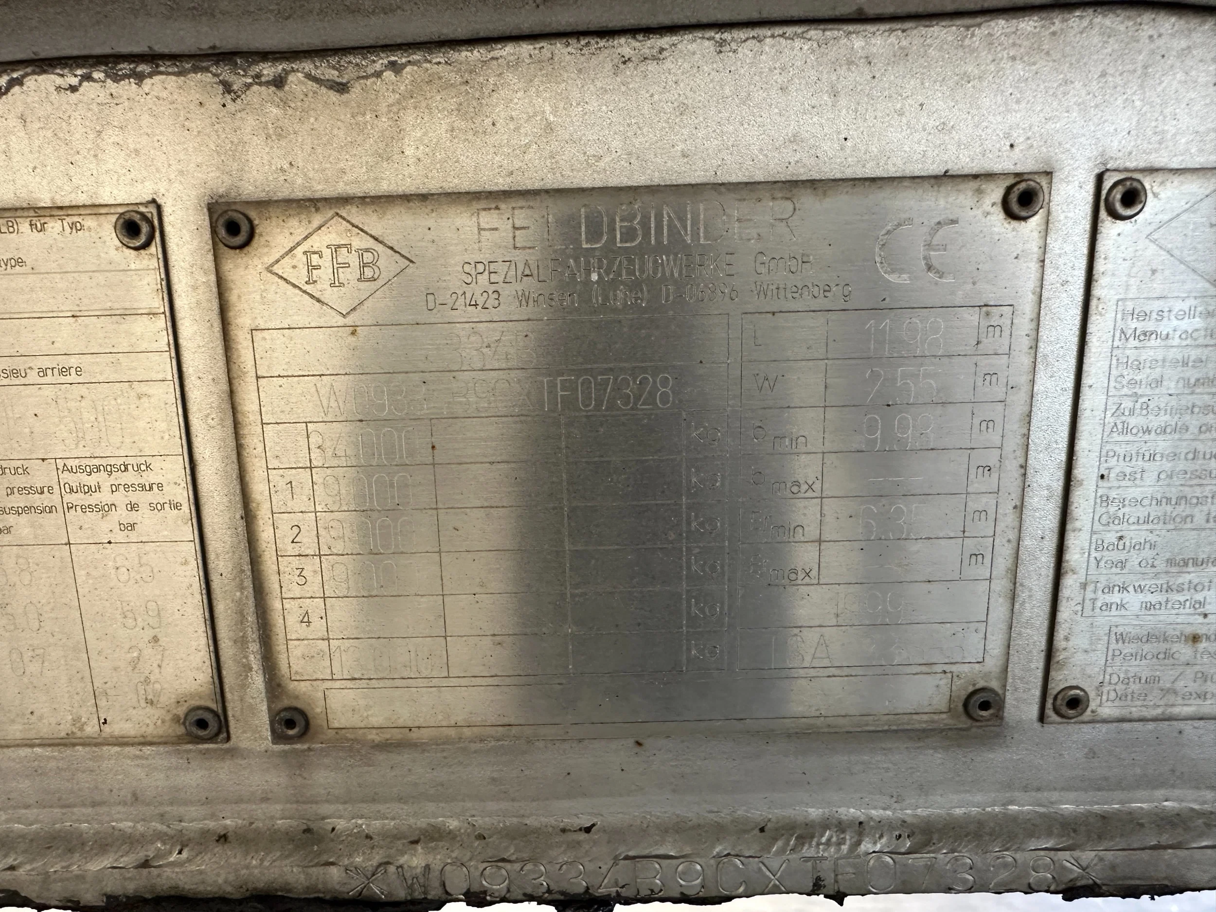 Feldbinder 1999 - FOOD / 33.500L / 2-COMP / LIFTAXLE / PUMP / ALCOA Bild 64