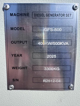 Ricardo N/A 2025 - 500kva (400KW) silent generator 3 phase ATS 50HZ 4 imagem 8