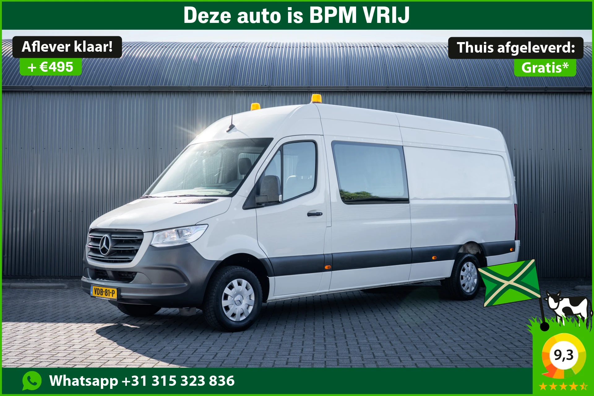 Mercedes-Benz Sprinter 2019 - 516 CDI L3H2 | 7-Zits | 3.5T Trekgwicht | Automaat | Camera | Mbux | Climatronic | Trekhaak afbeelding 1