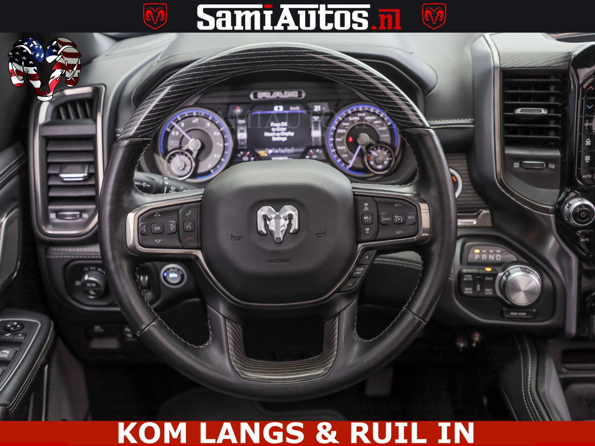 Dodge Ram Pick-Up 2021 - LIMITED | TRAINHORN | | HUD | UITLAATKLEP | LUCHTVERING | STRIPING | PANODAK | BOM VOL | BLAUW VOORRUIT | afbeelding 18