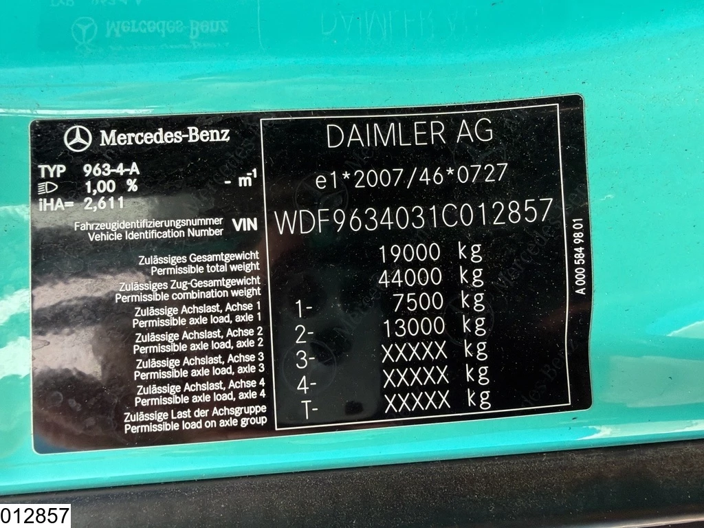 Mercedes-Benz Actros 2019 - 1848 EURO 6, Retarder, PTO, Standairco afbeelding 7