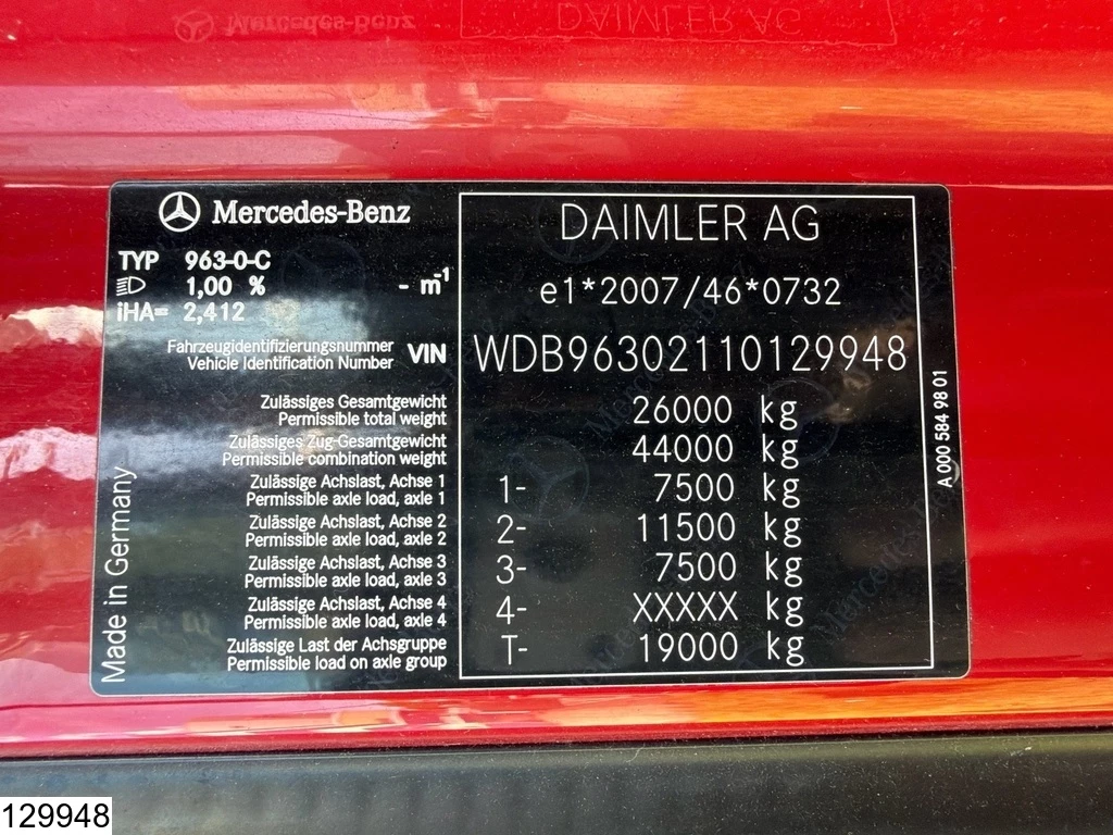 Mercedes-Benz Actros 2017 - 2548 6x2, EURO 6, Lift roof, Combi image 14