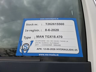 MAN TGX 2020 - TGX.18.470 4X4 H / ADR / HYDRAULICS / !!ONLY:538833KM!! / ACC / LWDS / NAVI / DAB+ / FRIDGE / AUTOMATIC / EURO-6 / 2020 obrazek 38