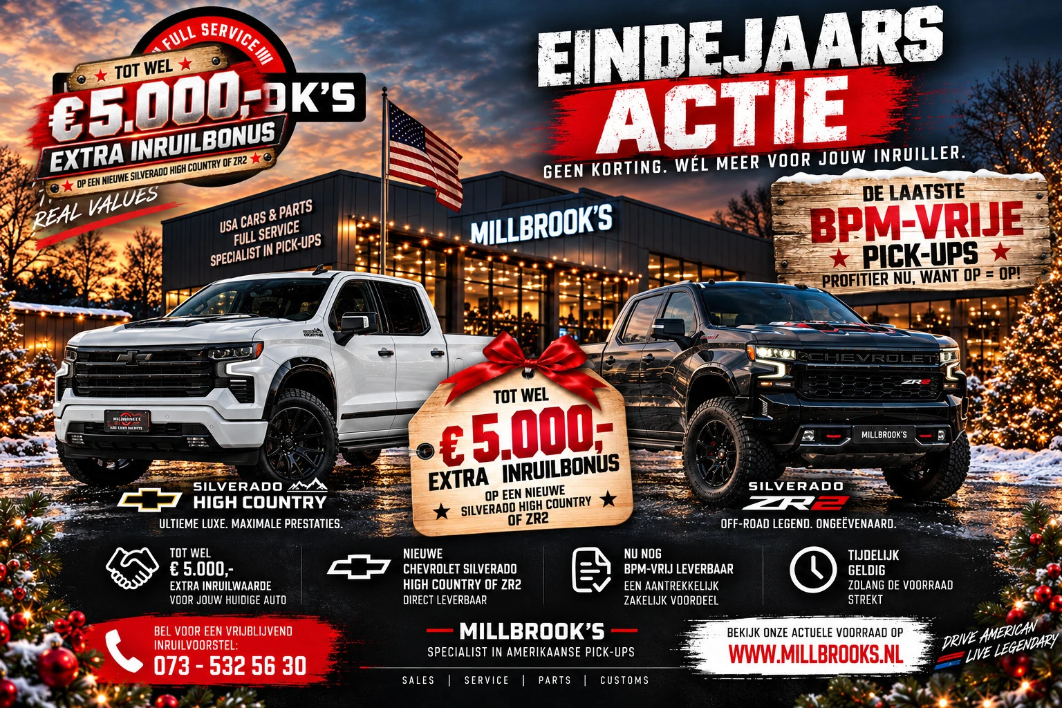 Chevrolet Einde jaars Actie Laatste bpm vrije pick-ups bij Millbrooks 2024 - !!! BPM VRIJ !!! tot 10 jaar grantie en 240.000 km imagen 1