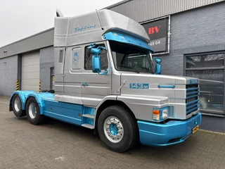 Scania T 1995 - T143-420 V8 Torpedo 6x2 V8 steel/air retarder manual special interior obrazek 10