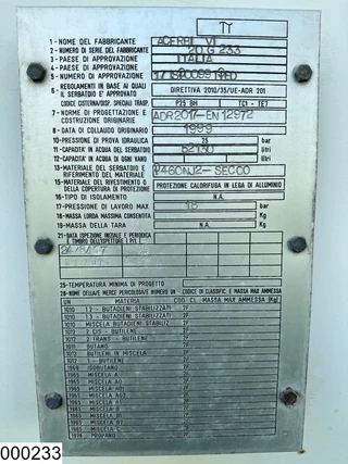 Acerbi N/A 1999 - Gas 52130 Liter, LPG GPL gas tank, Gaz, 1 Compartment obrazek 8