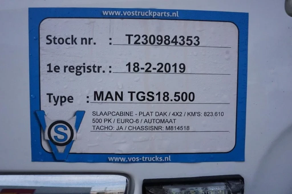 MAN TGS 2019 - TGS18.500 / AUTOMATIC / RETARDER / LOW ROOF / FULL AIR / NO DOCUMENTS / EURO-6 / 2019 obrázek 26