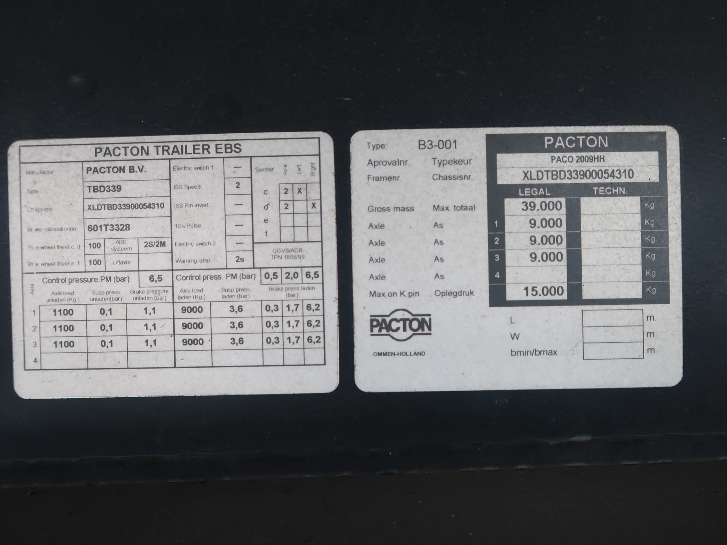 Pacton B3-001 2007 - O4, Lift & Lenkachse BPW, Staplerhalter, 4 Units, TUV, NL Trailer TOP! afbeelding 16