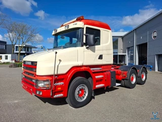 Scania T 2001 - T144-460 / 6X4 / RETARDER / 2XBIG AXLE / HYDRAULICS / FULL STEEL / DRUM BRAKES / ONLY:450014 KM / EURO-2 / 2001 te koop
