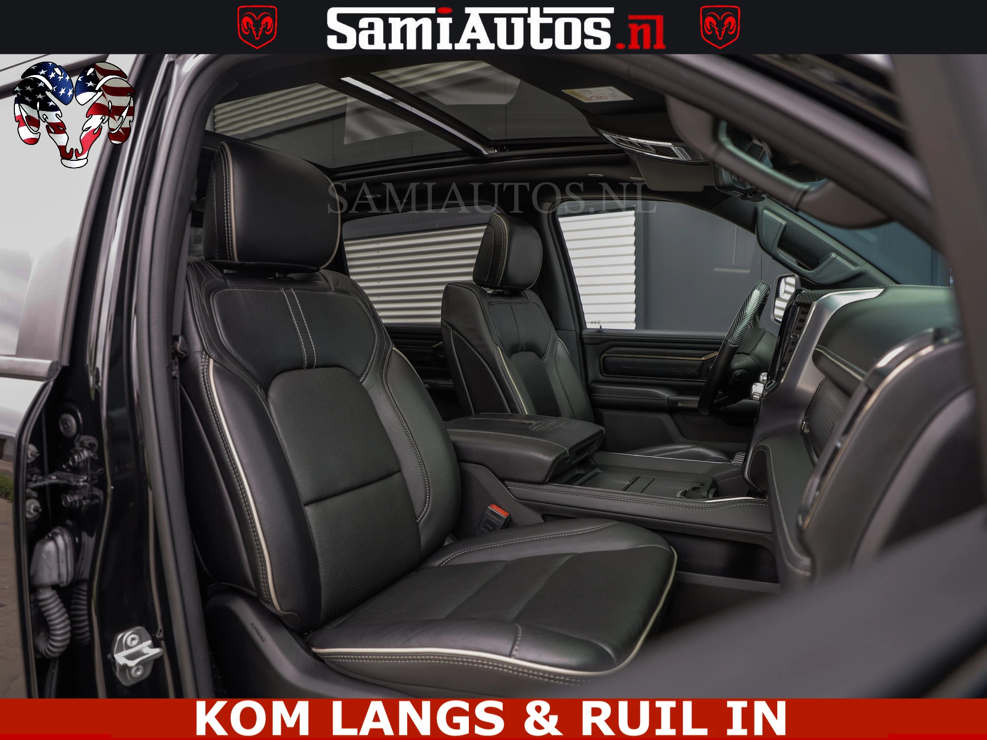 Dodge Ram Pick-Up 2021 - LIMITED | TRAINHORN | | HUD | UITLAATKLEP | LUCHTVERING | STRIPING | PANODAK | BOM VOL | BLAUW VOORRUIT | afbeelding 8