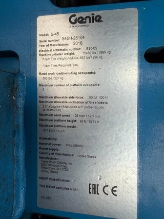 Genie S45 2018 - N/A afbeelding 10