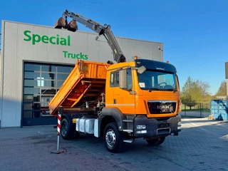 MAN TGS 2012 - 18.320 BB 4x2 + 3 way Meiller kipper + Hiab 111 BS-2 Hiduo te koop