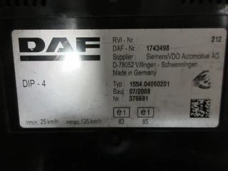 DAF - 1743498 DIP 4 INSTRUMENTENPANEEL DAF CF EURO 5 imagem 3 miniatura