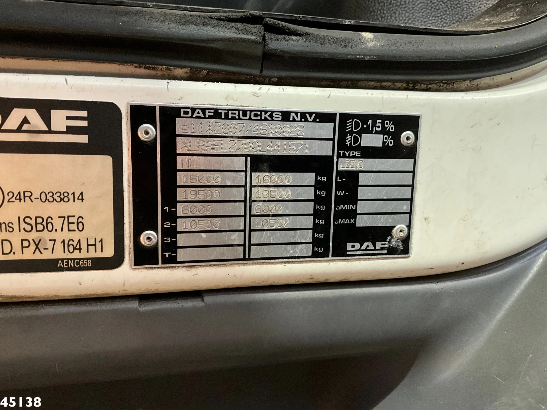 DAF FAG LF 220 Euro 6 Terberg Olympus 14m³ Just 122.749 km! 2015 Bild 22