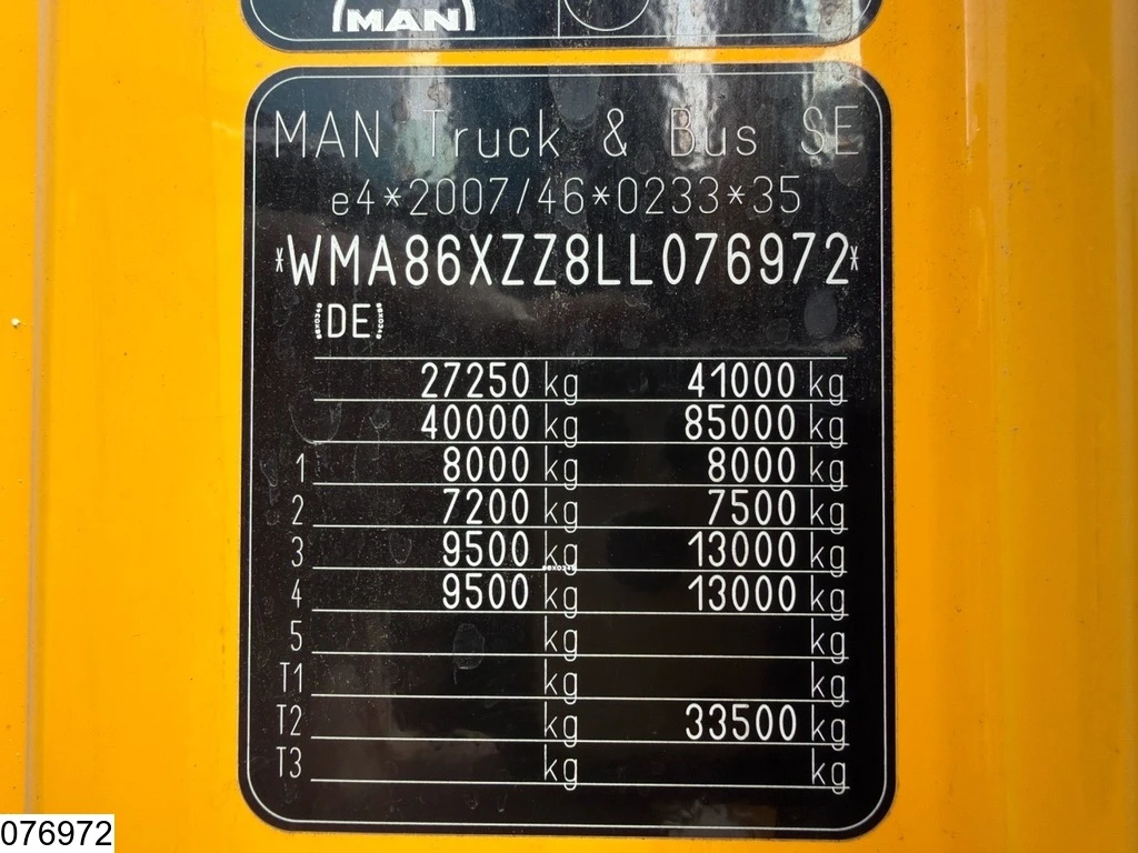 MAN TGX 2020 - 41 580 8x4, EURO 6, Retarder, Standairco, 85.000 KG afbeelding 15