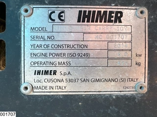 Ihimer N/A 2014 - Carry 107 Honda 6 kW, Minidumper afbeelding 7