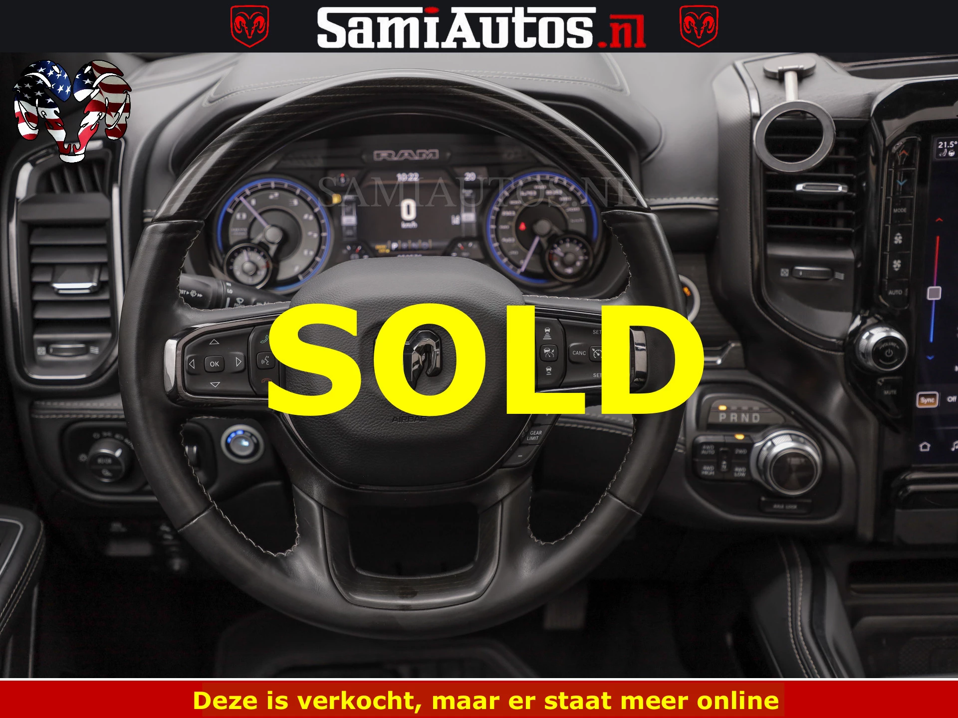 Dodge Ram 1500 2022 - LIMITED NIGHT | BOM VOL | HUD | MWK | LUCHTVERING | PANODAK | afbeelding 7