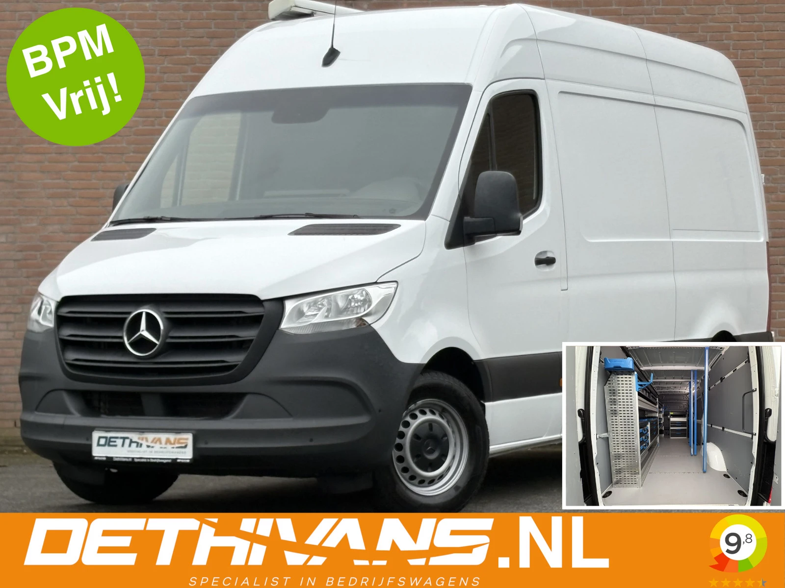 Mercedes-Benz Sprinter 2021 - 317CDI 170PK L2H2 9G-Tronic / Sortimo Inrichting / Tachograaf / Euro6 afbeelding 1