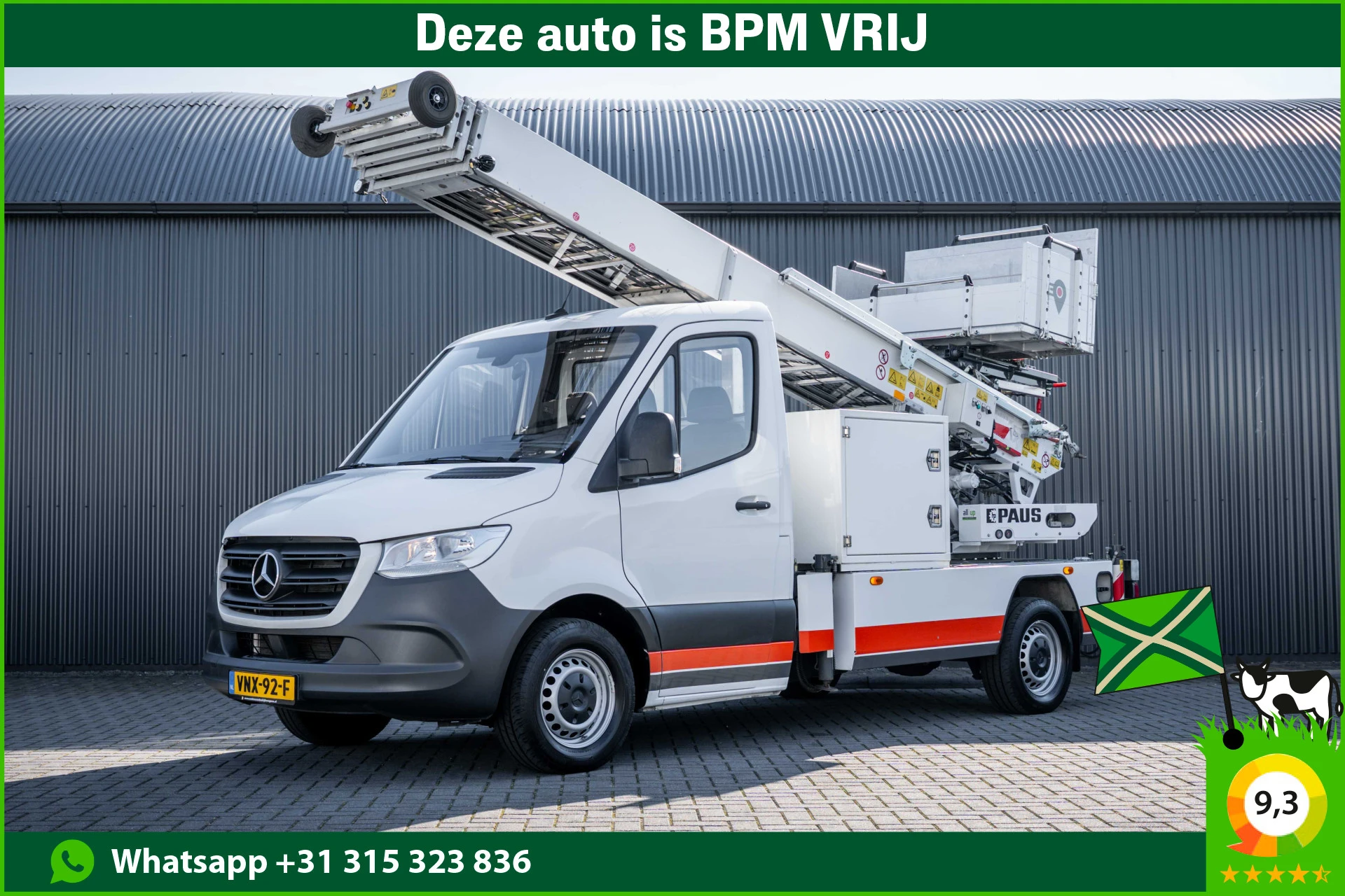 Mercedes-Benz Sprinter 2022 - 315 | Verhuislift / ladder | Nieuwstaat | Paus City-Floh 27M | 400KG Laadvermogen | Cruise | Airco afbeelding 1