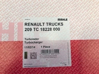 Renault N/A - 5001861307-5010477318-5010477319 TURBO KERAX 2001-> (NEW) MAHLE 209TC18228000 imagen 6